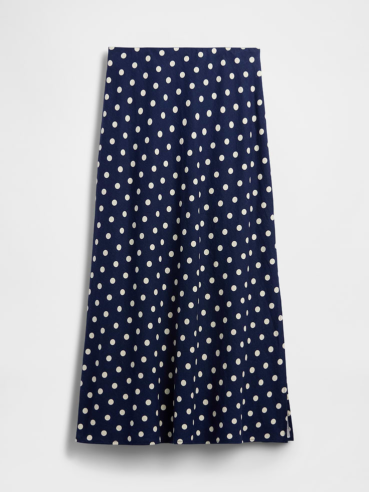 L'image numéro 5 présente Jupe longue à taille extensible en mélange de lin