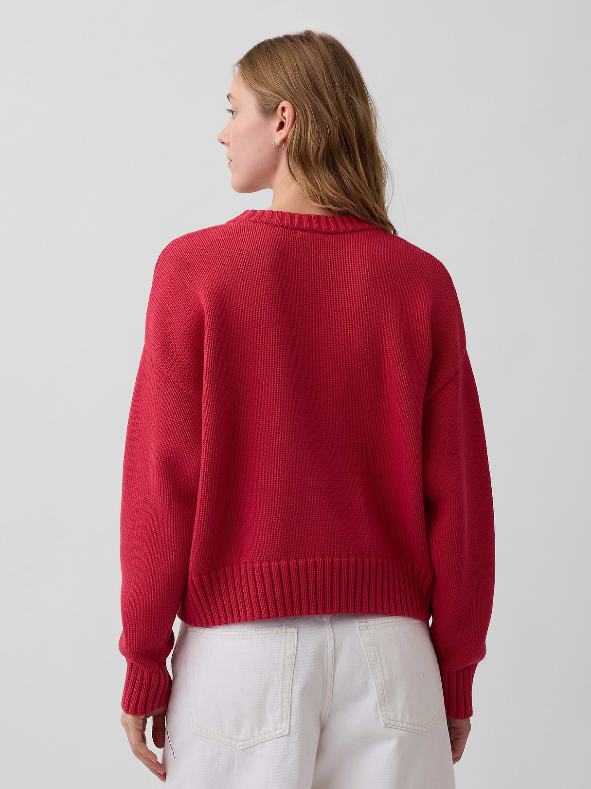 100% Cotton Oversized Crop Sweater | Gap
