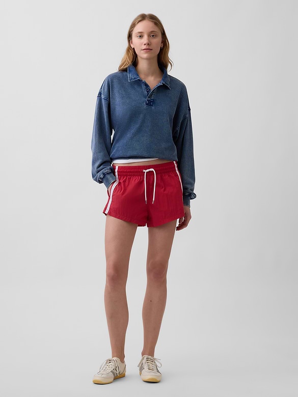 VintageSoft Terry Oversized Polo Sweatshirt