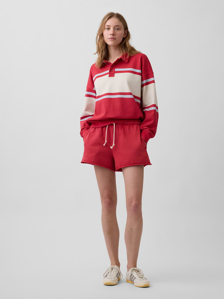 Image number 2 showing, VintageSoft Terry Oversized Polo Sweatshirt
