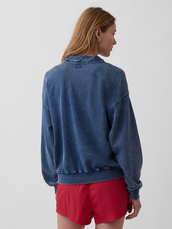 VintageSoft Terry Oversized Polo Sweatshirt