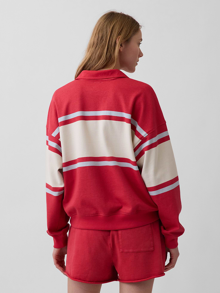 Image number 3 showing, VintageSoft Terry Oversized Polo Sweatshirt