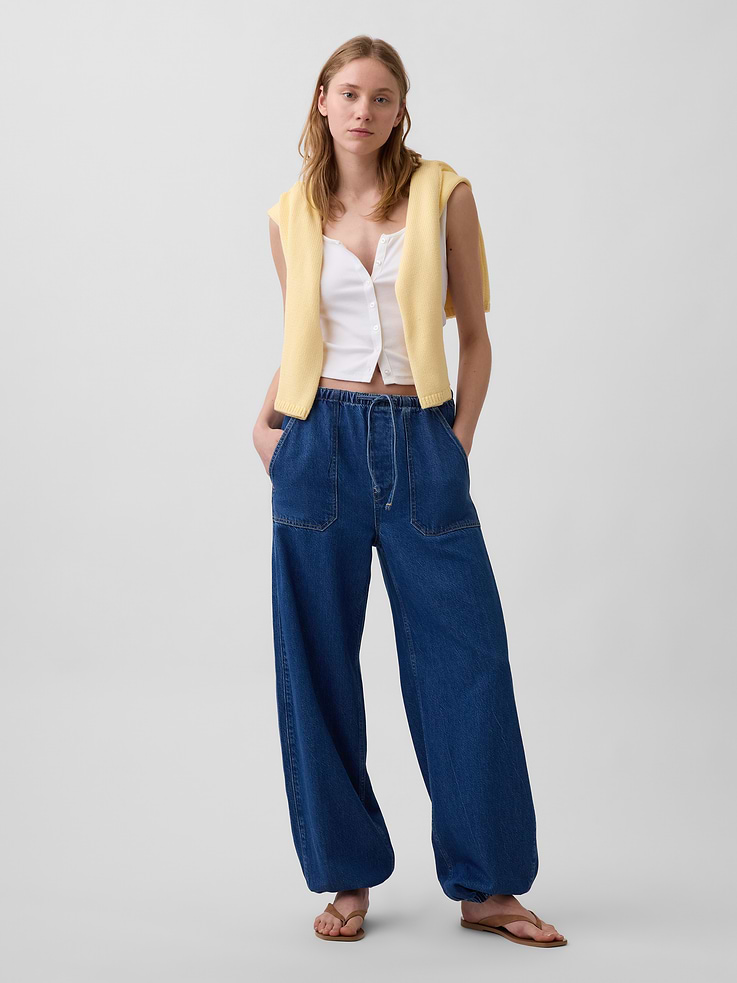 Image number 1 showing, High Rise UltraSoft Easy Barrel Jeans