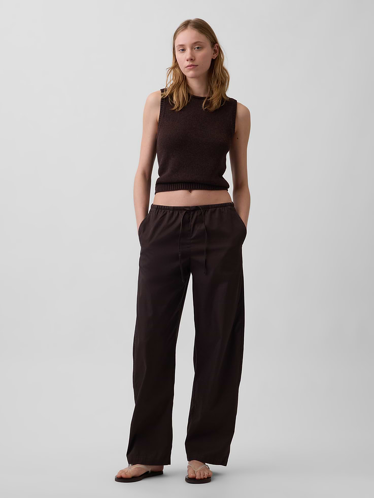 Image number 1 showing, Poplin Easy Barrel Pants