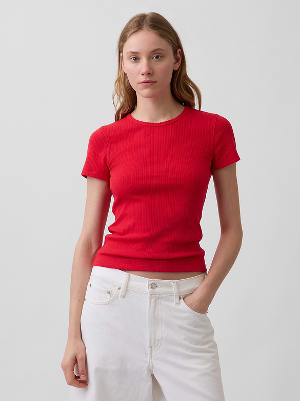 Pointelle Crew T-Shirt