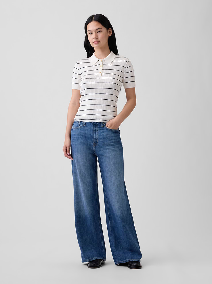 Image number 3 showing, Ribbed Sweater Polo Shirt