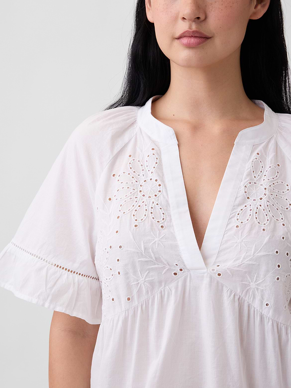 Relaxed Eyelet Top