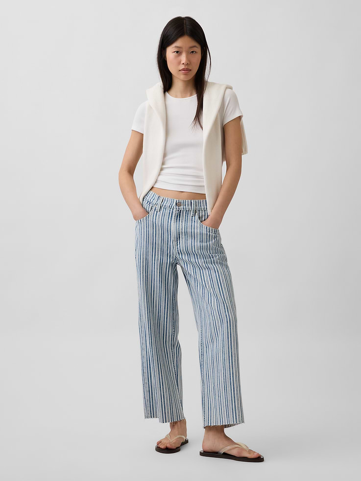 Image number 1 showing, Low Slung Relaxed Crop Jeans