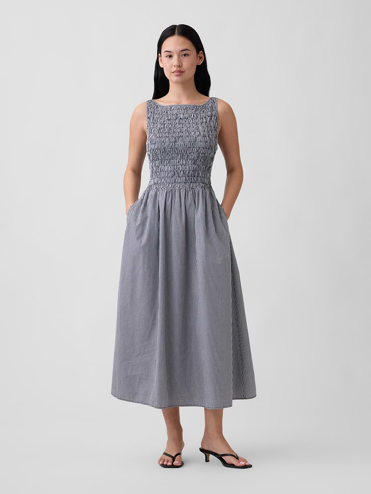 Image number 1 showing, Smocked Boatneck Maxi Dress