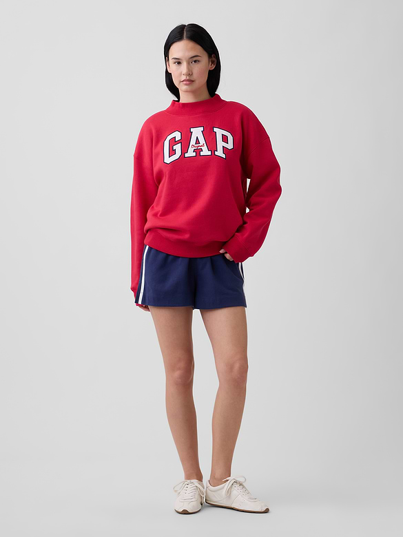 Oversized Gap Logo Mockneck Tunic Sweatshirt