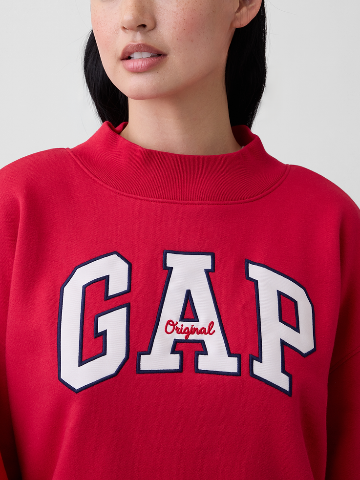 Image 4 of 5, Oversized Gap Logo Mockneck Tunic Sweatshirt