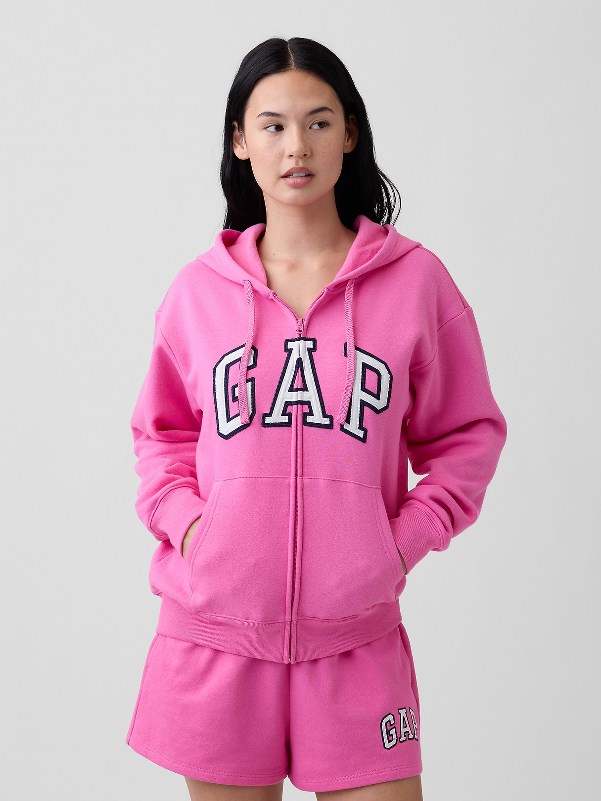 Relaxed Gap Logo Zip Hoodie | Gap Factory