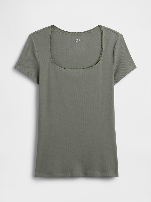Ribbed Squareneck Top