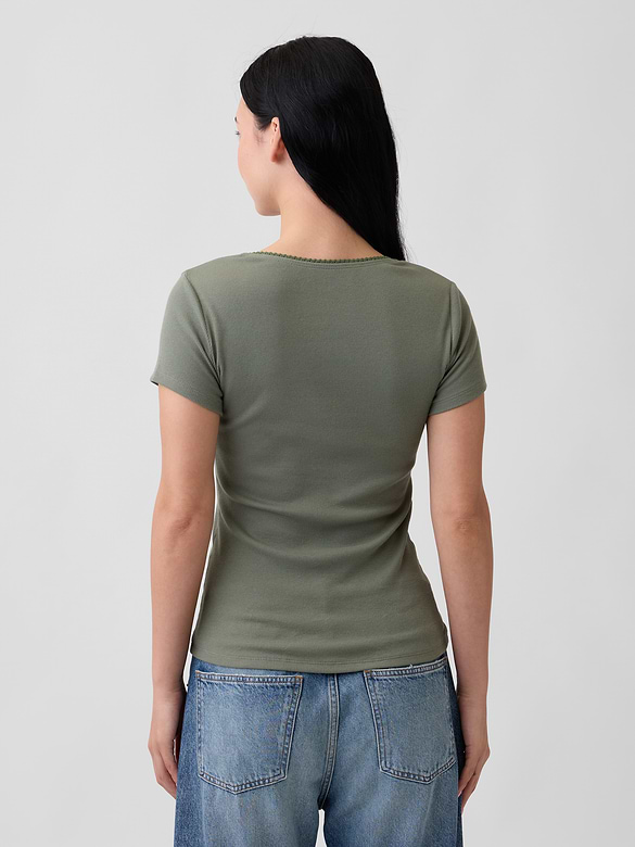 Ribbed Squareneck Top