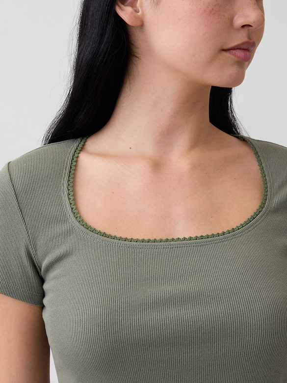 Ribbed Squareneck Top