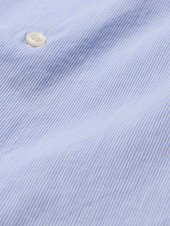 Chemise habillée ajustée en lin et coton