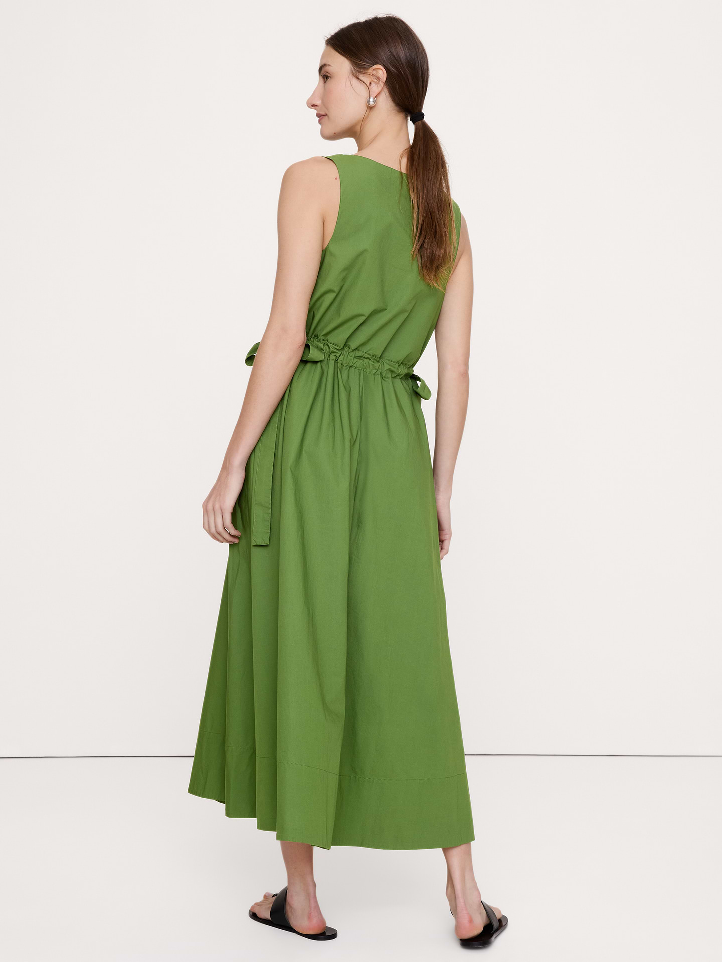 Image number 7 showing, Twisted Shoulder Poplin Maxi Dress