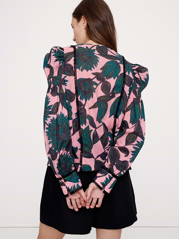 Lightweight Cotton Puff-Sleeve Top