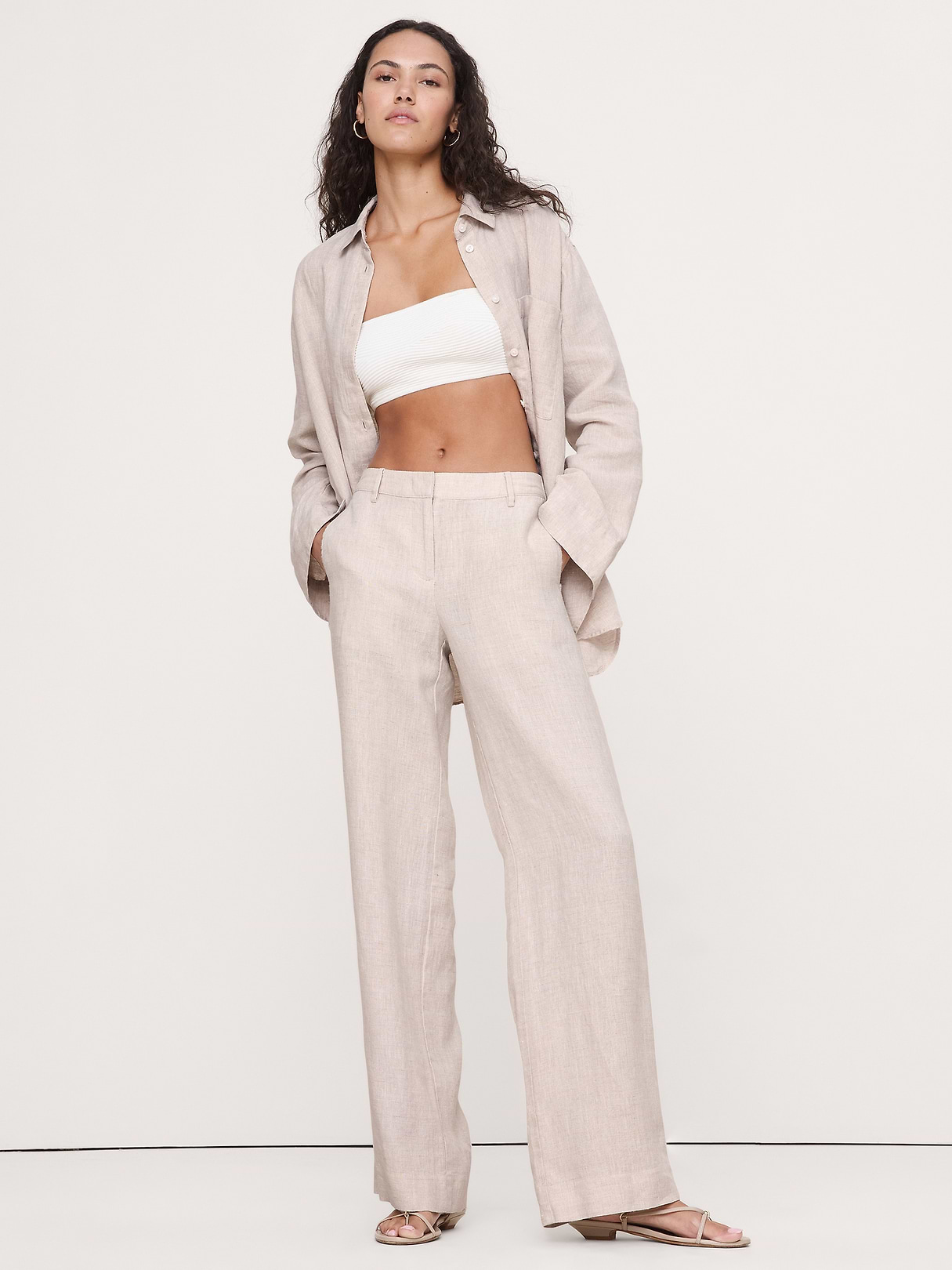 The Everyday Wide-Leg Pant in Linen | Banana Republic