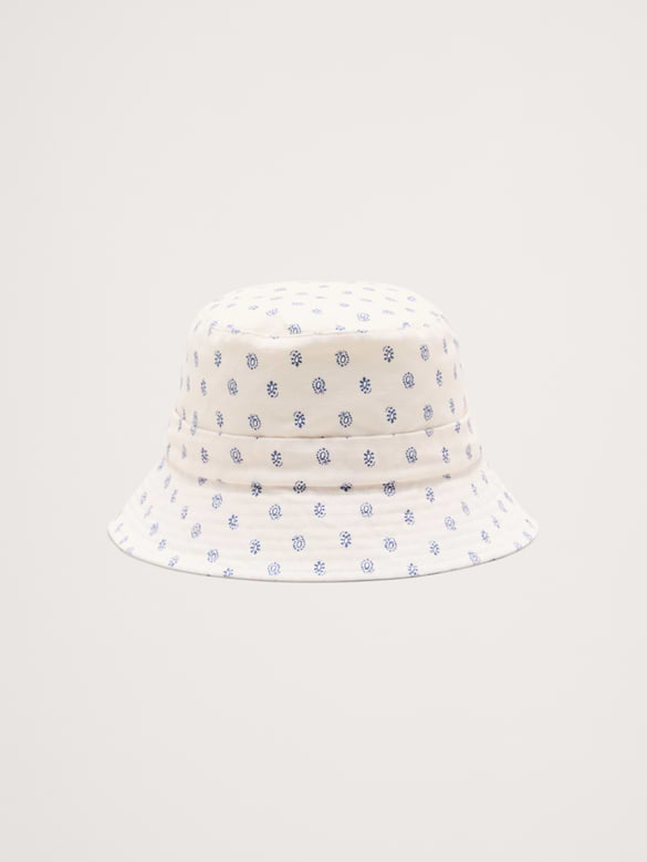 Cotton Bucket Hat With Tie