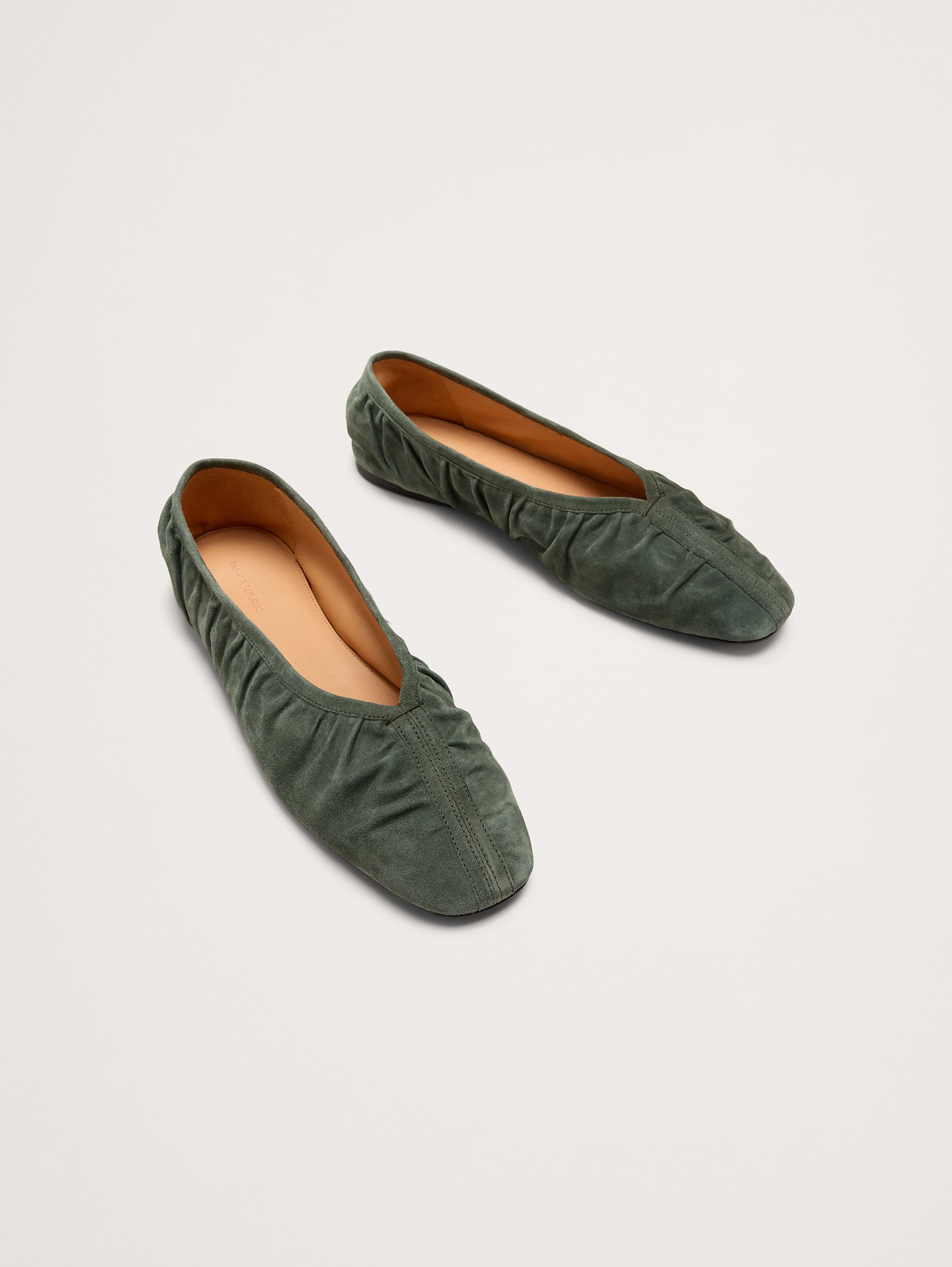 Image number 3 showing, Ruched Suede Ballet Flat