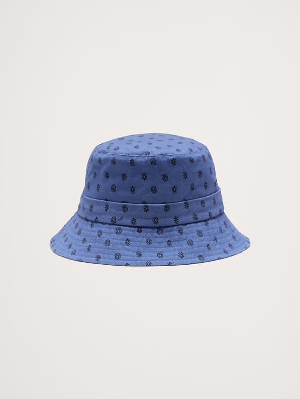 Cotton Bucket Hat With Tie