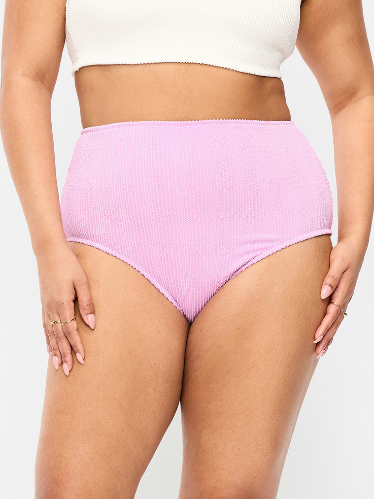 L'image numéro 5 présente Culotte de bikini côtelée à taille haute