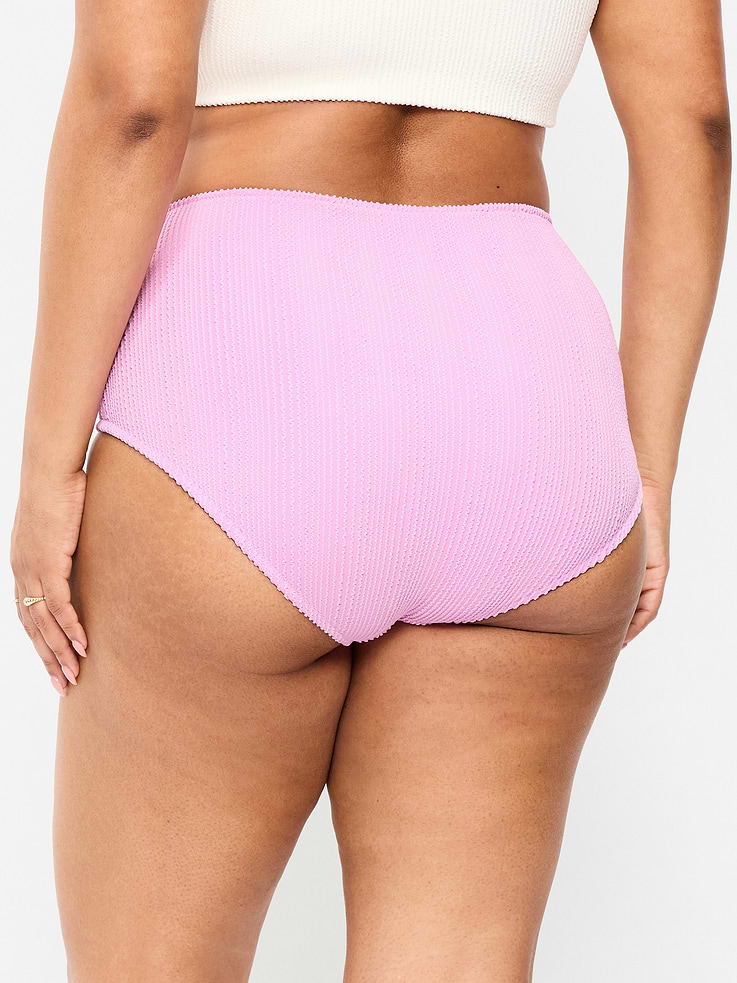 L'image numéro 6 présente Culotte de bikini côtelée à taille haute