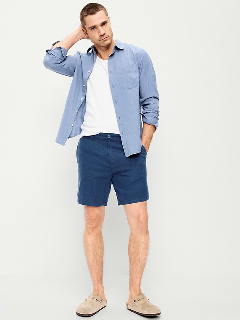Slim Slim Linen-Blend Rotation Chino Shorts -- 8-inch inseam on clearance at Old Navy — 57% off