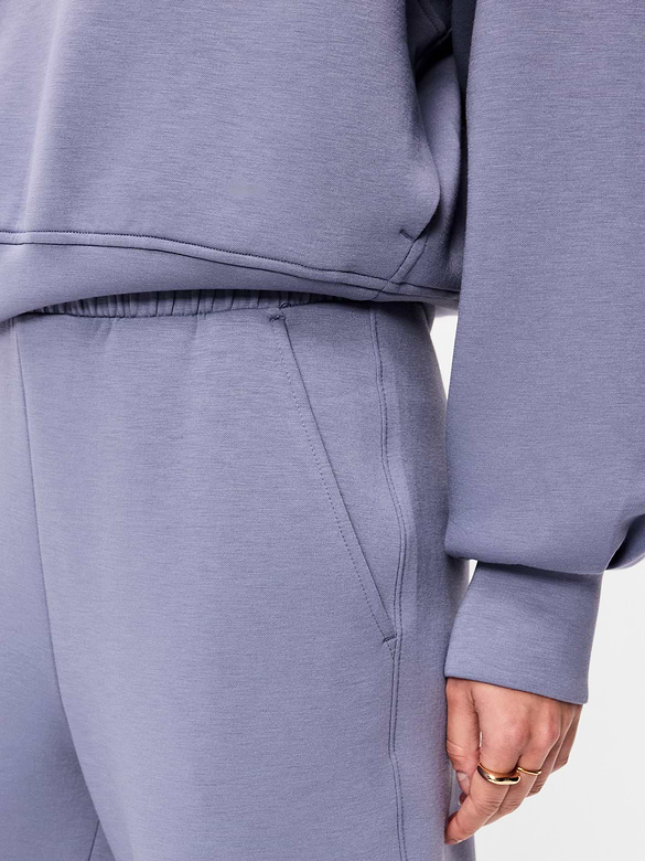Pantalon de jogging en molleton raffiné à taille haute