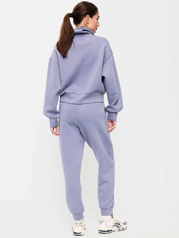 Pantalon de jogging en molleton raffiné à taille haute