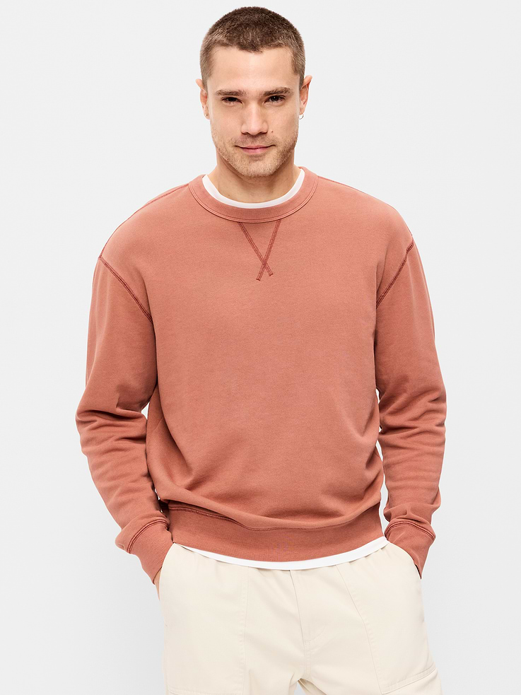 Image number 1 showing, Loose Garment-Washed Crew-Neck Sweatshirt