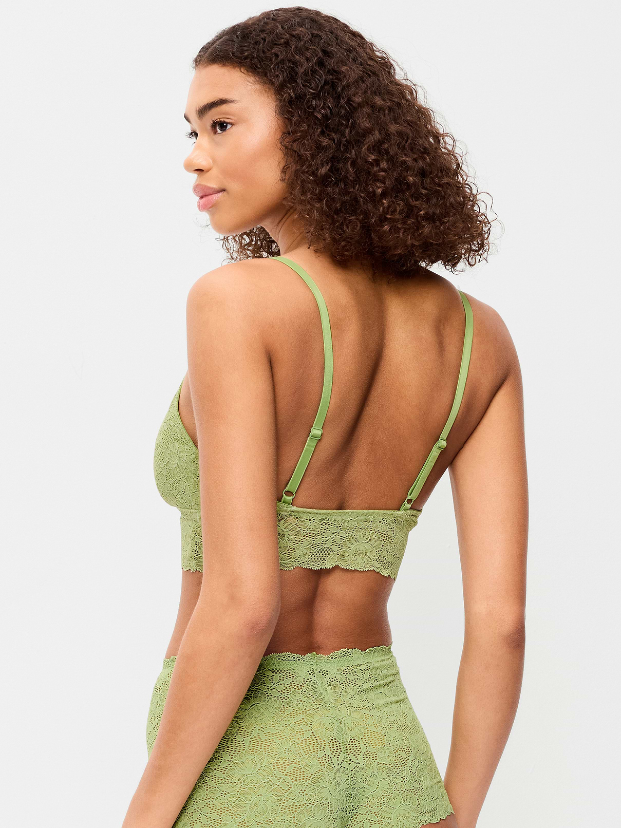 Image 2 of 8, Lace Longline Bralette