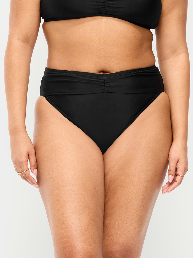 Image number 4 showing, High-Waisted Cinched Bikini Swim Bottoms