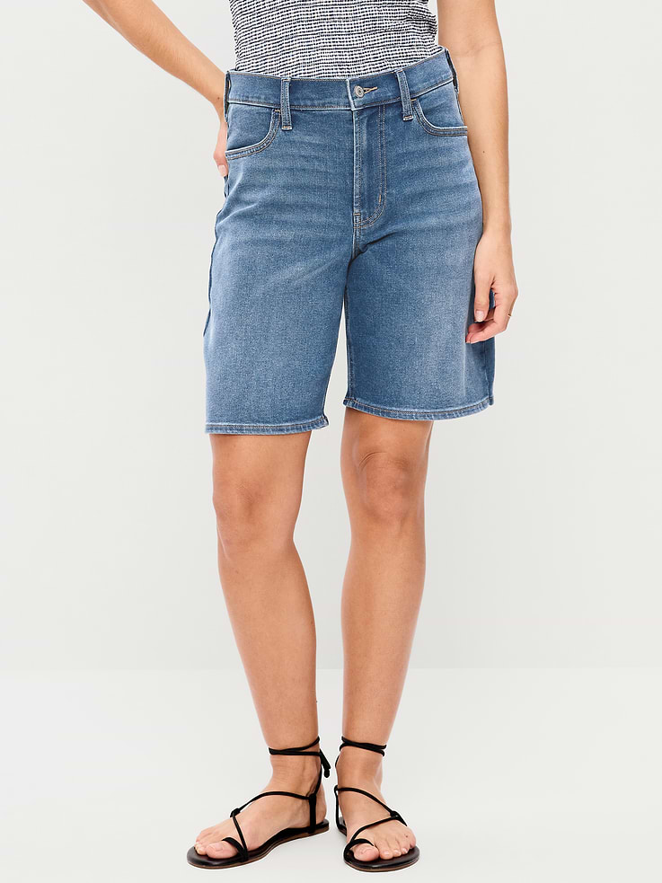 Image number 2 showing, High-Waisted Wow Jean Shorts -- 9-inch inseam