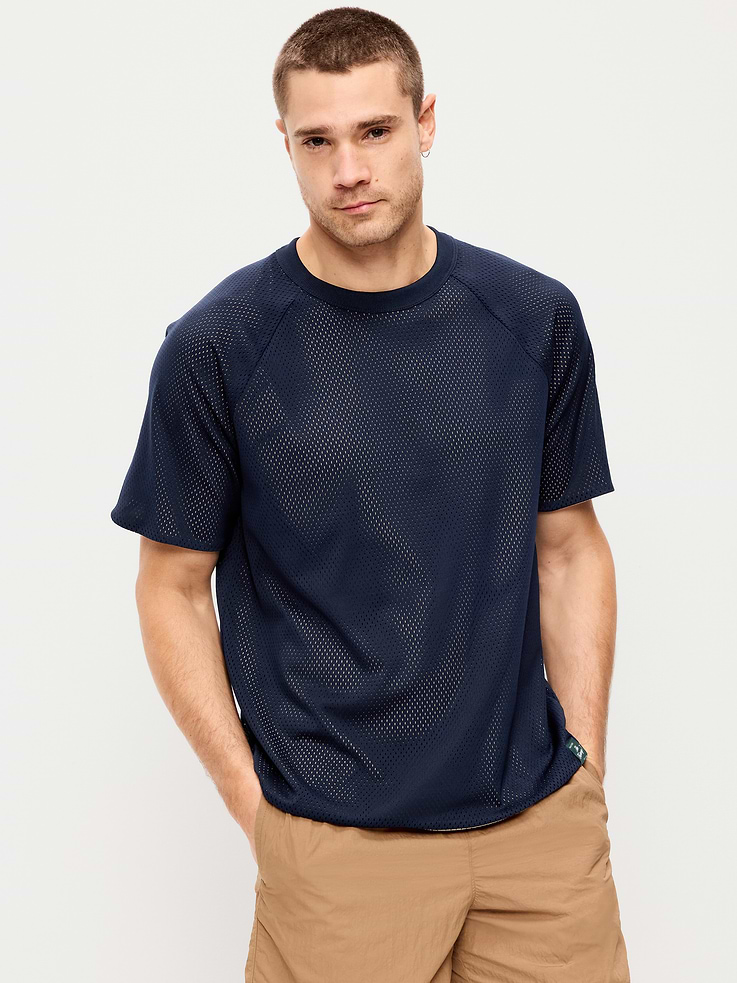 Image number 1 showing, Loose Mesh Reversible T-Shirt