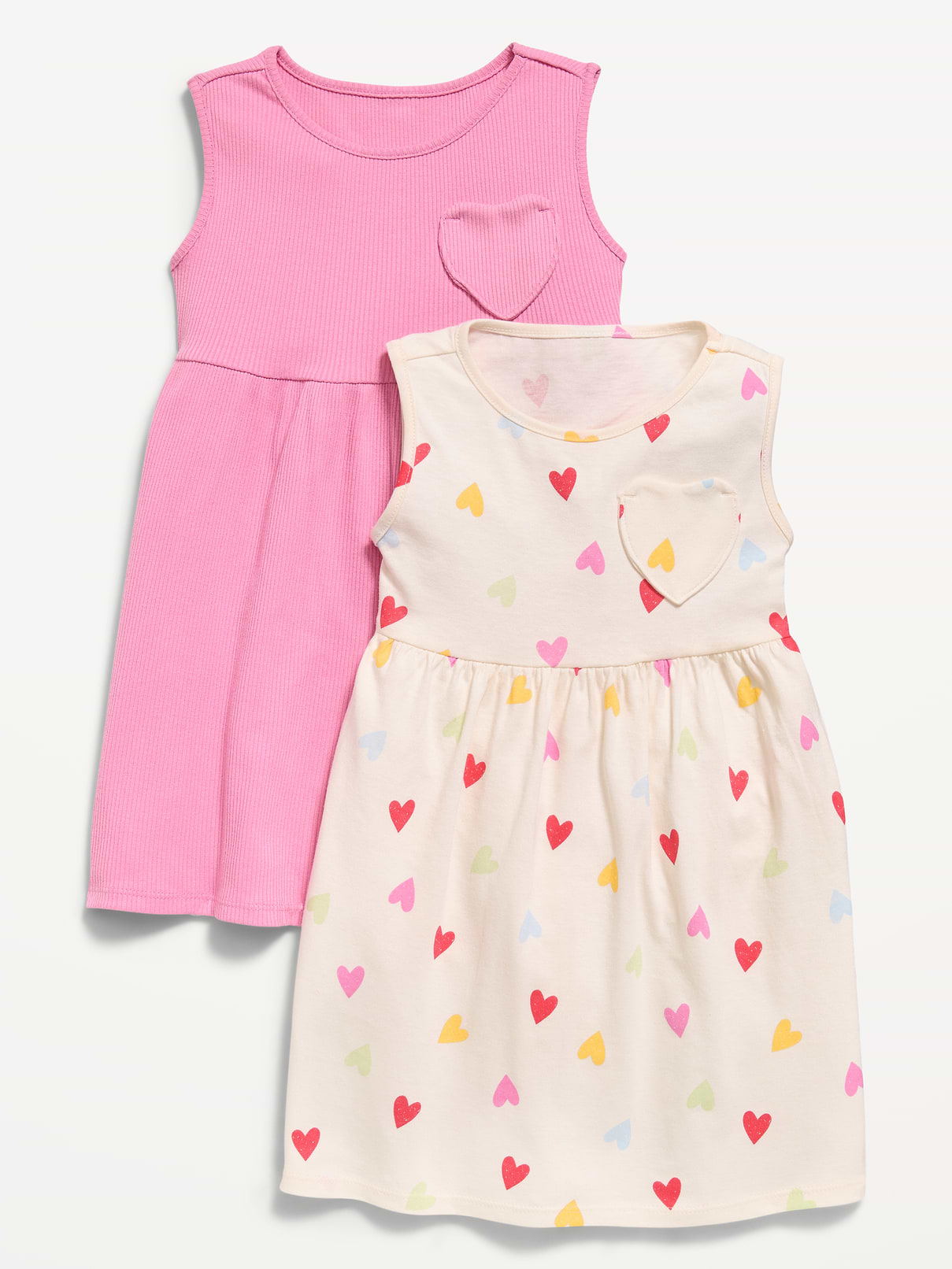 L'image numéro 1 présente Robe sans manches avec poche en cœur pour toute-petite (paquet de 2)