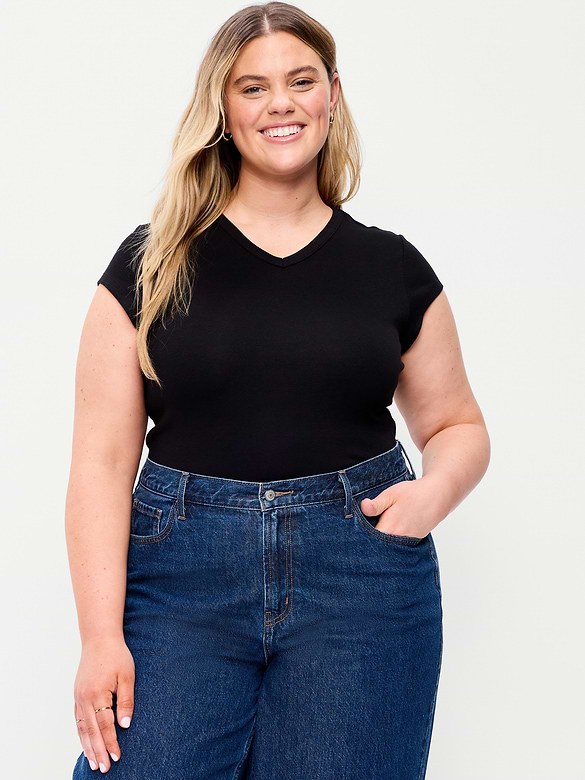 Snug High V-Neck T-Shirt