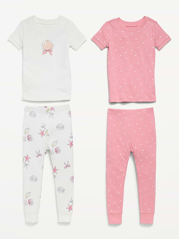 Printed Snug-Fit Pajama 4-Piece for Toddler & Baby