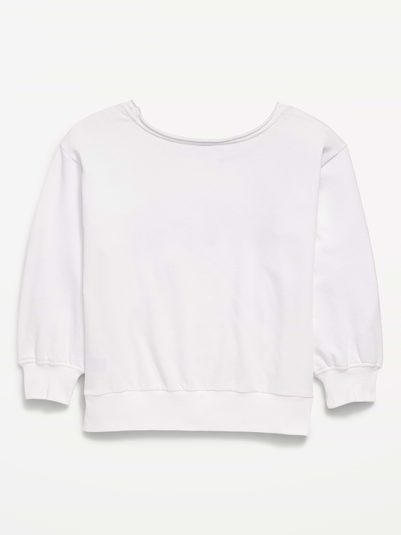 Oversized Off-Shoulder Graphic Tunic Sweatshirt for Girls