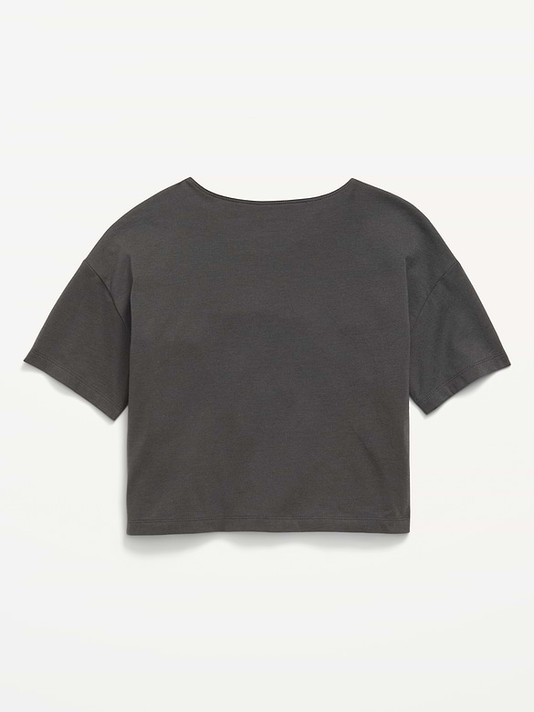 Oversized Short-Sleeve Cropped T-Shirt for Girls