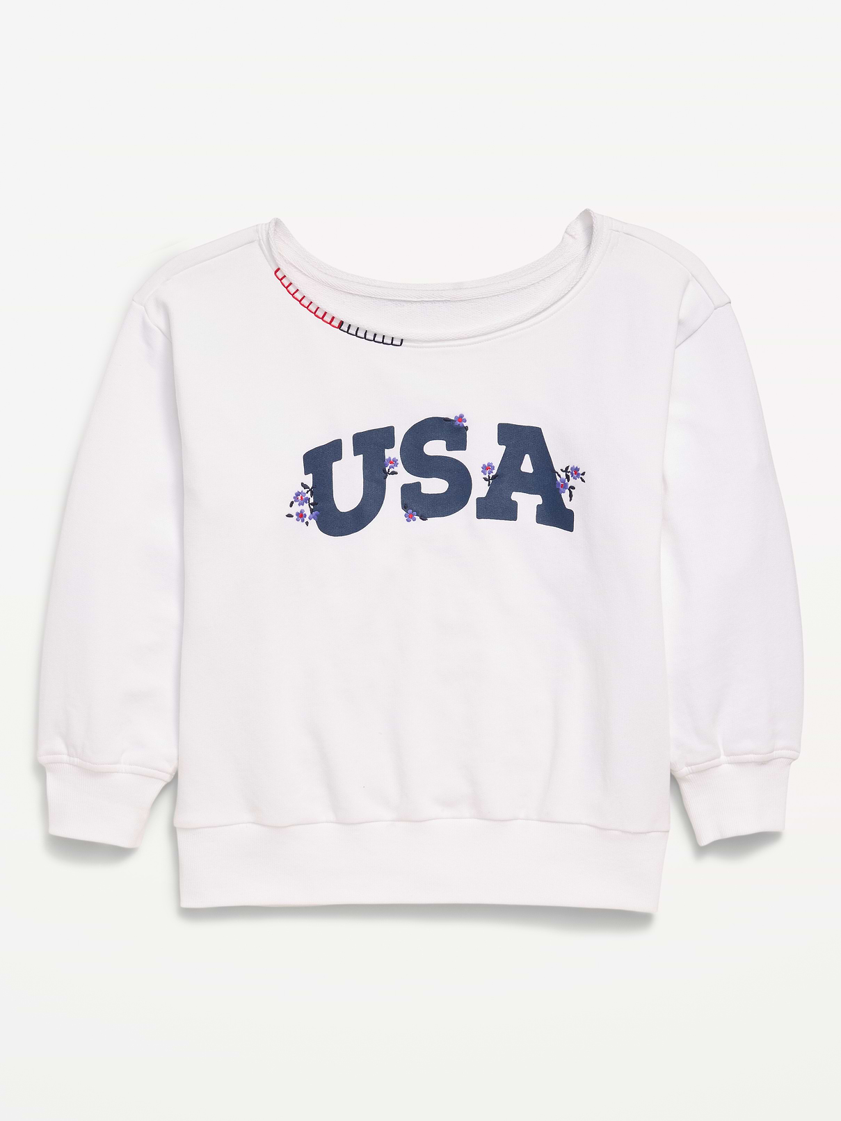 Oversized Off-Shoulder Graphic Tunic Sweatshirt for Girls