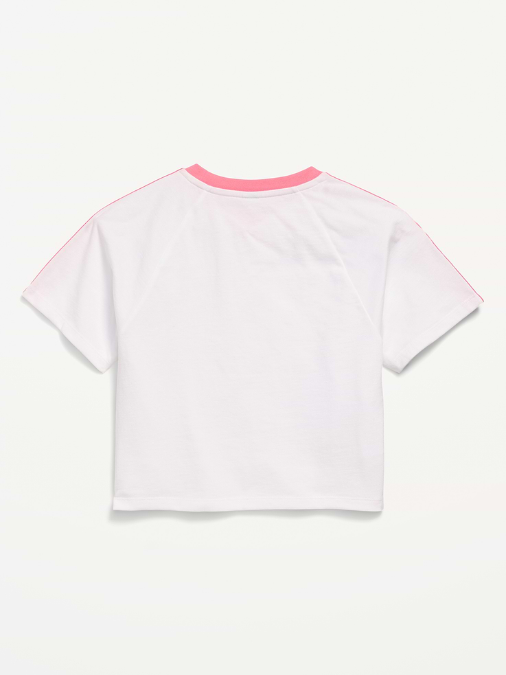 Image 2 of 2, Oversized Short-Sleeve Cropped T-Shirt for Girls