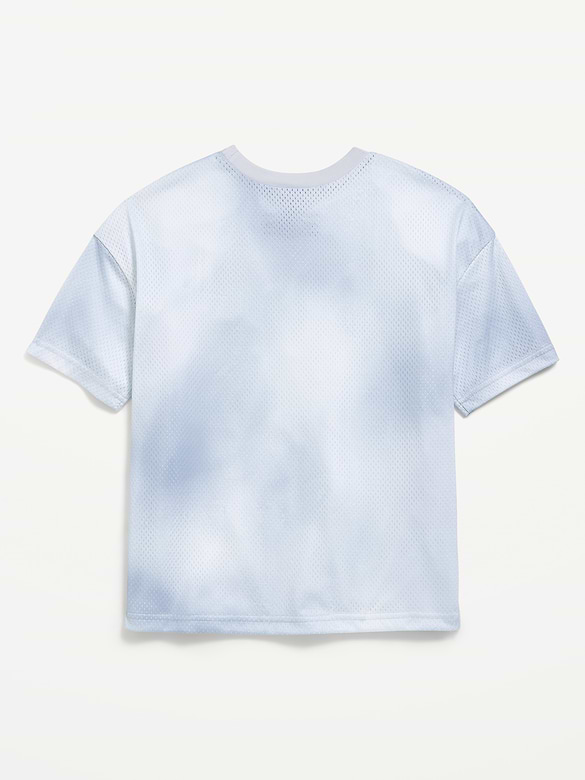 Oversized Mesh Graphic Basketball T-Shirt for Boys