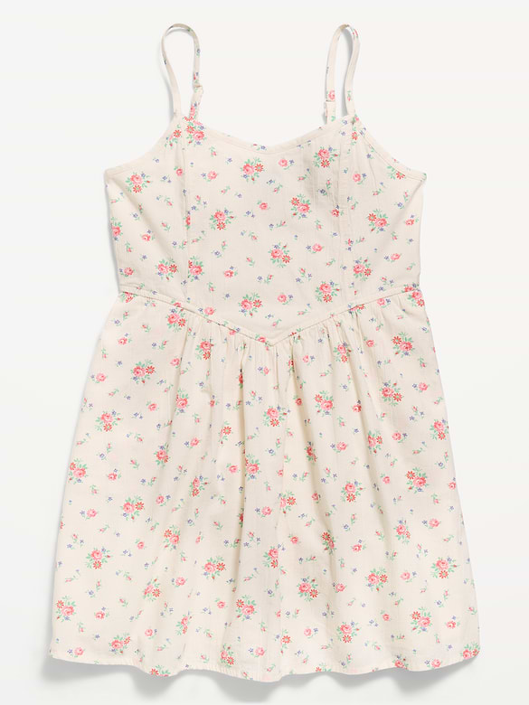 Printed Sleeveless Fit and Flare Dress for Girls