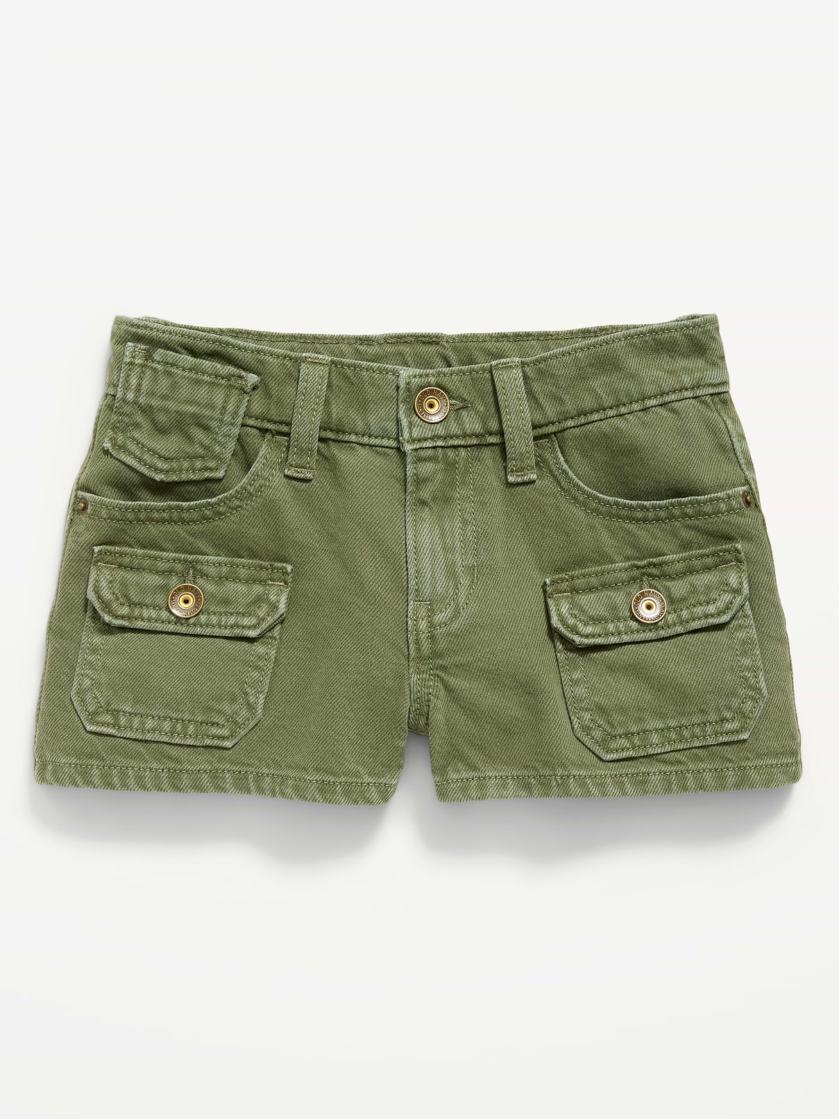 Image number 4 showing, Low-Rise Utility Jean Shorts for Girls