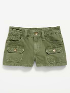 Image number 4 showing, Low-Rise Utility Jean Shorts for Girls