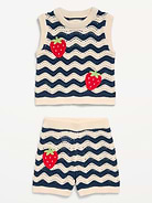 L'image numéro 4 présente Ensemble avec haut sans manches en tricot et short pour toute-petite