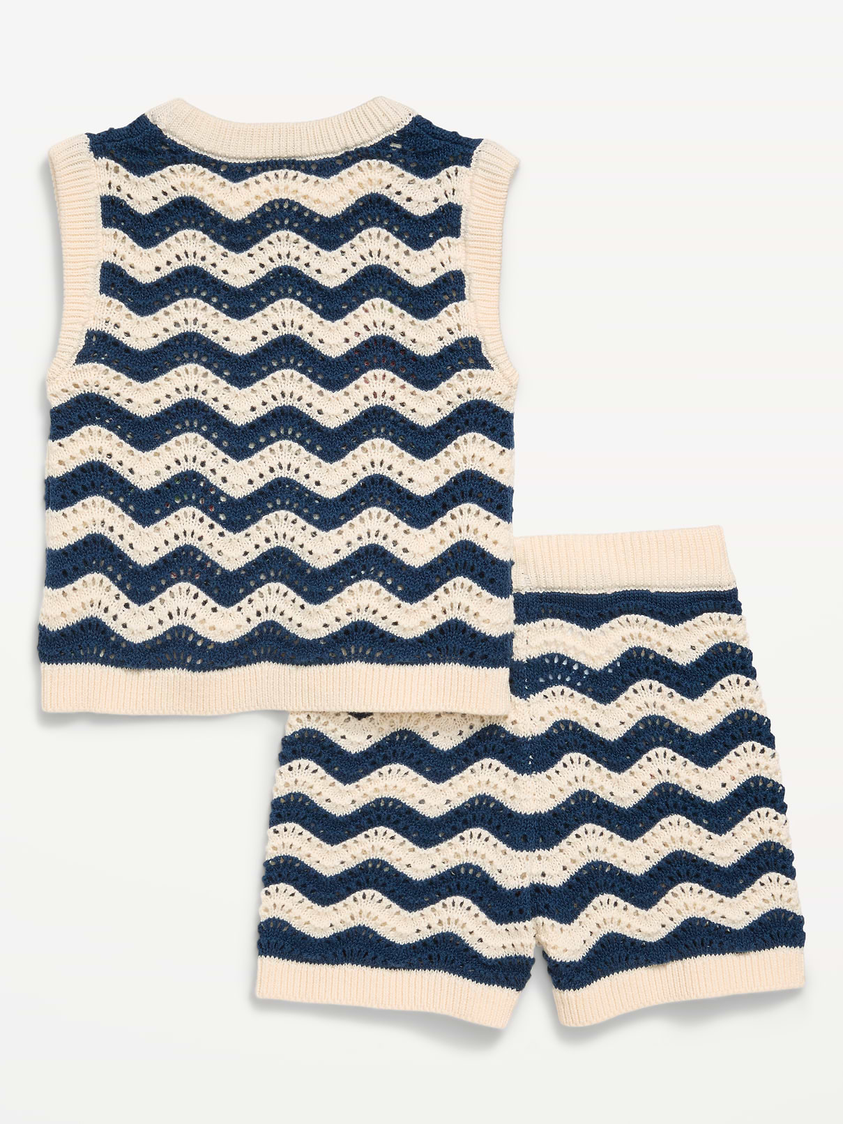 L'image numéro 3 présente Ensemble avec haut sans manches en tricot et short pour toute-petite