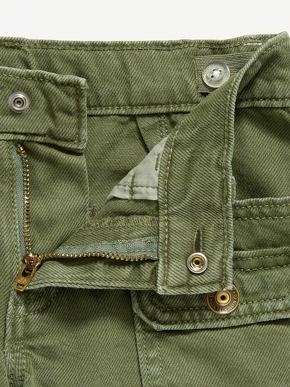 Short utilitaire en denim taille basse pour fille